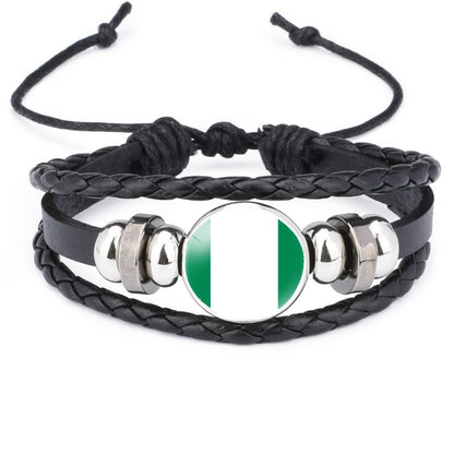 African National Flag Leather Bracelet