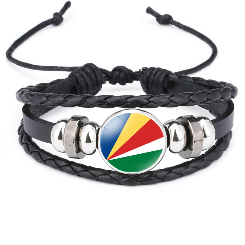 African National Flag Leather Bracelet