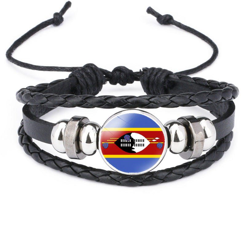 African National Flag Leather Bracelet
