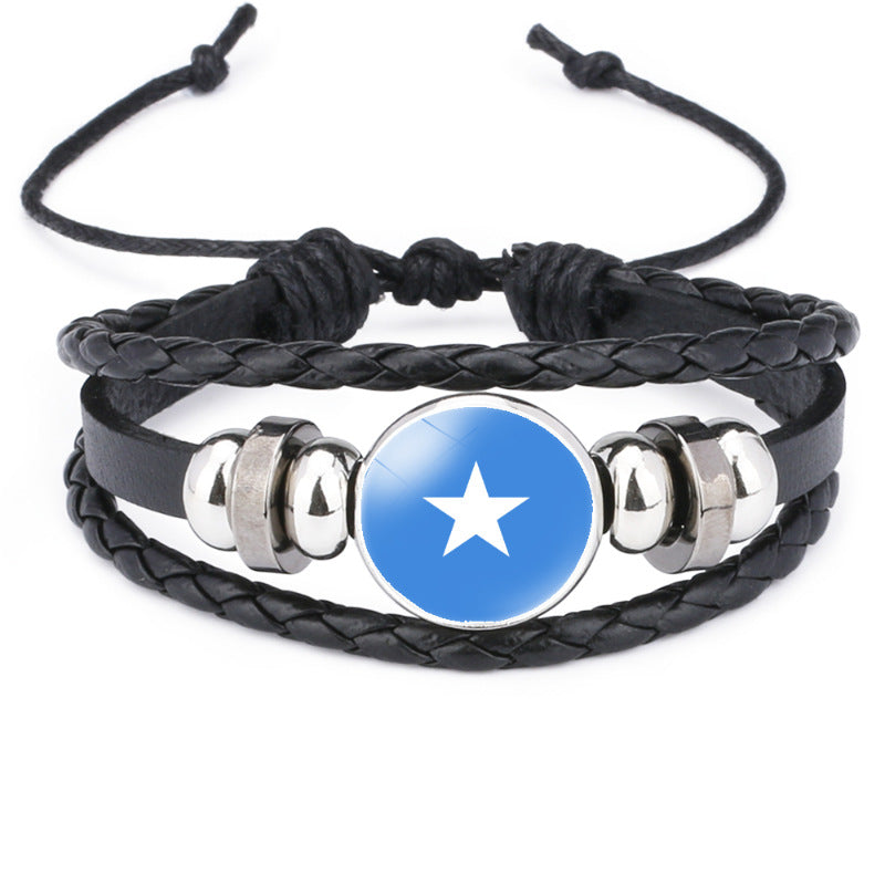 African National Flag Leather Bracelet