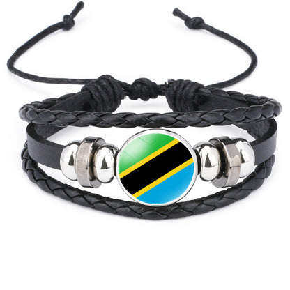 African National Flag Leather Bracelet