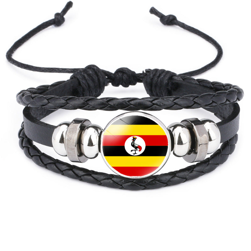 African National Flag Leather Bracelet