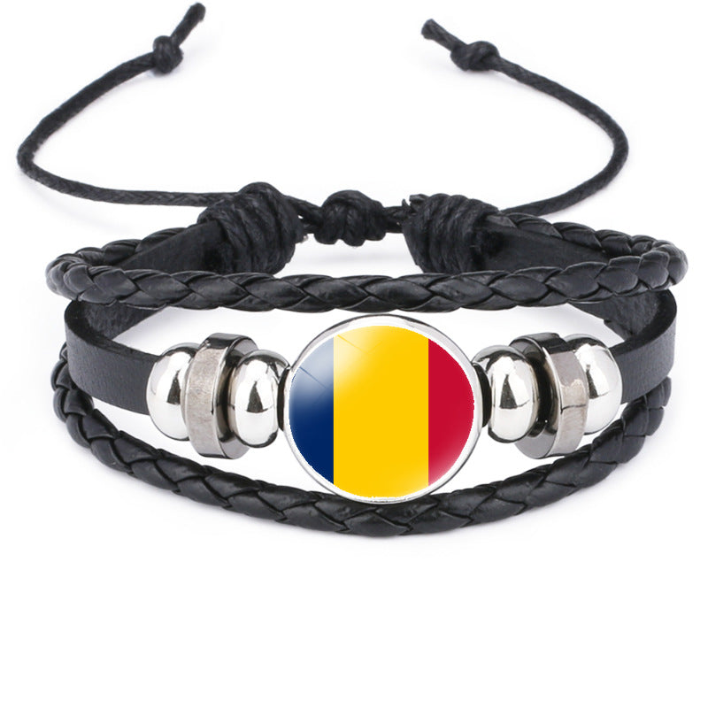 African National Flag Leather Bracelet