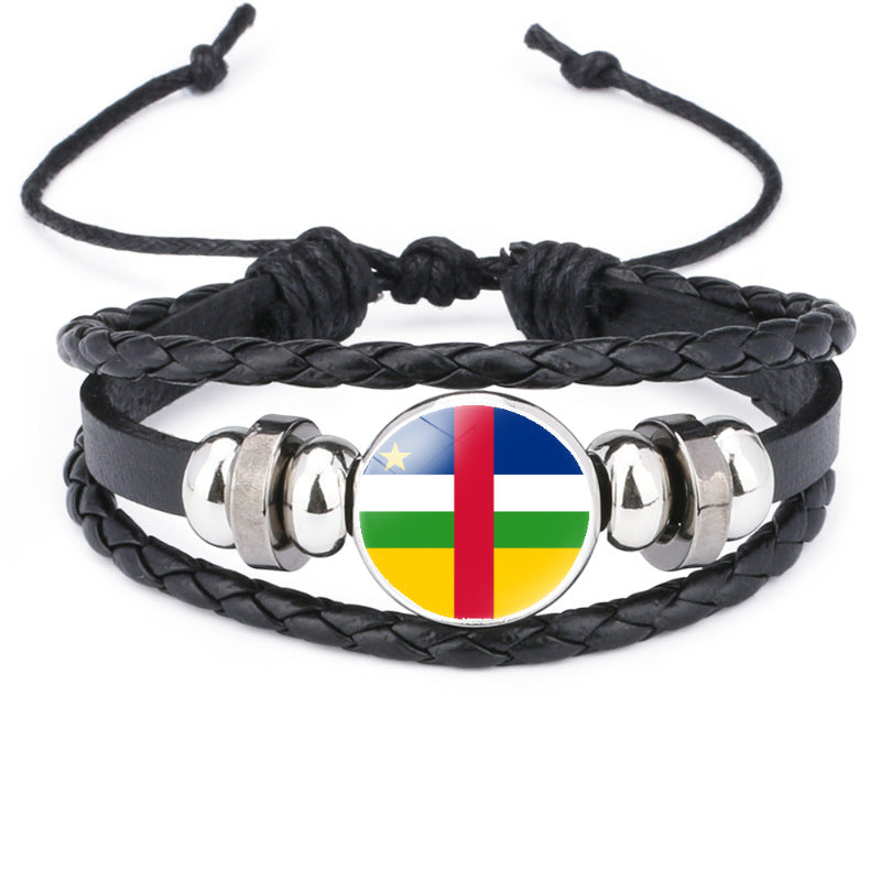 African National Flag Leather Bracelet