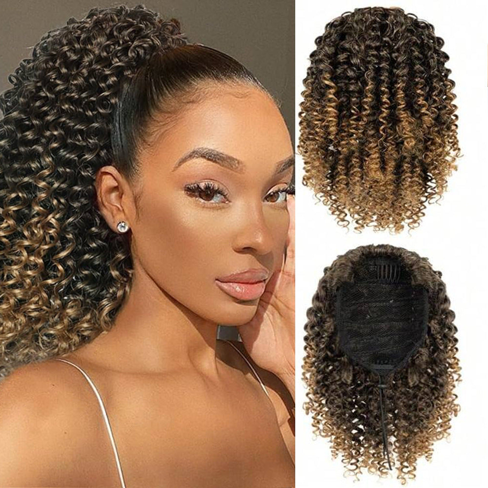 Afro Curly Drawstring Ponytail Wig