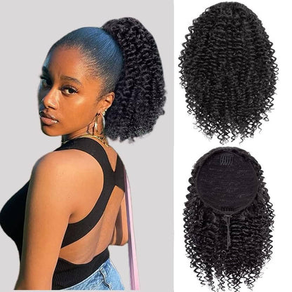 Afro Curly Drawstring Ponytail Wig