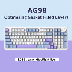 98-Key Black Gray Wired RGB Blue Switch