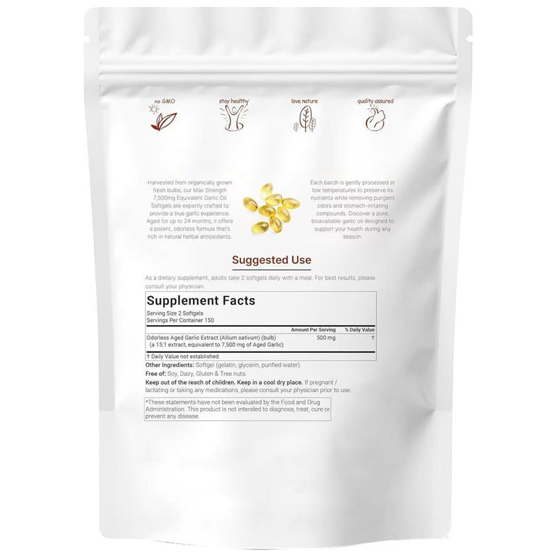 Aged Garlic Extract Odorless Softgel Capsules