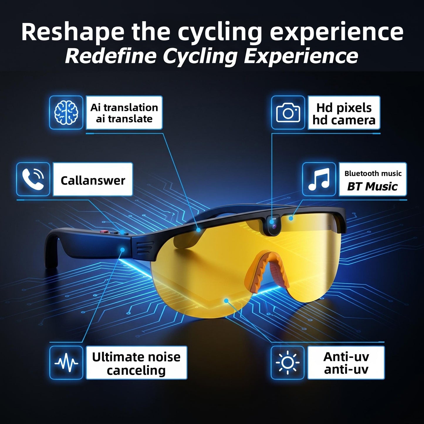 AI Bluetooth Smart Glasses with Camera and Translation