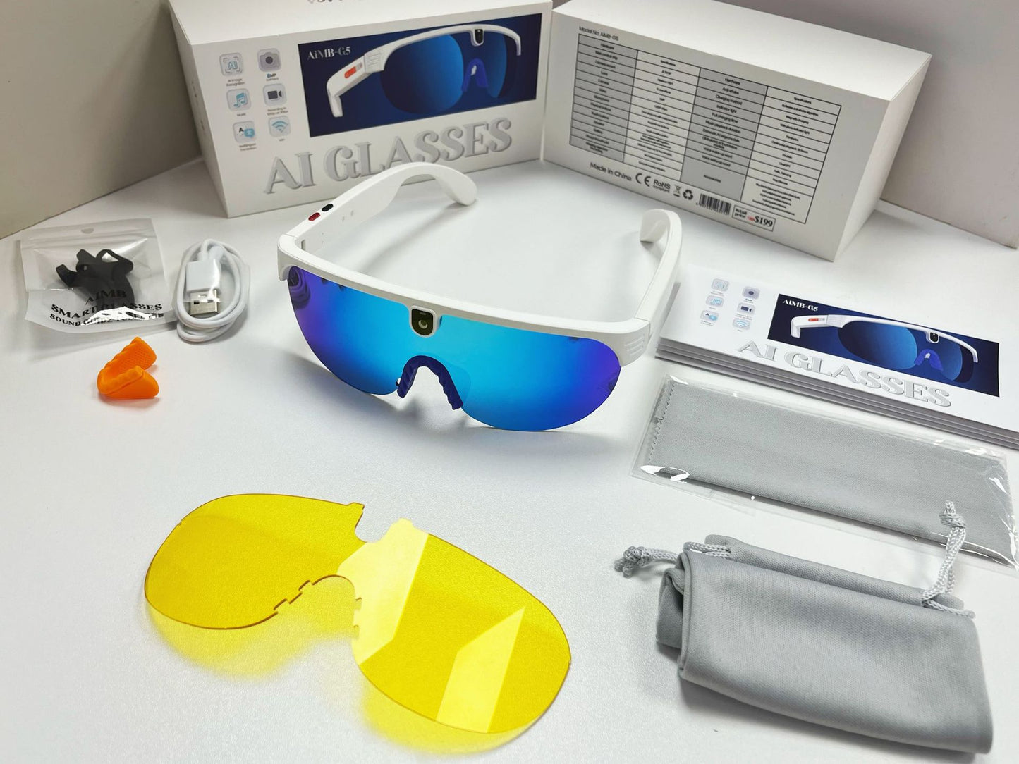 AI Bluetooth Smart Glasses with Camera and Translation
