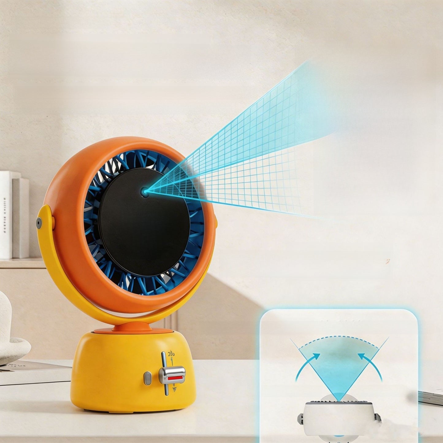 AI Facial Recognition Smart Desktop Fan with Digital Display