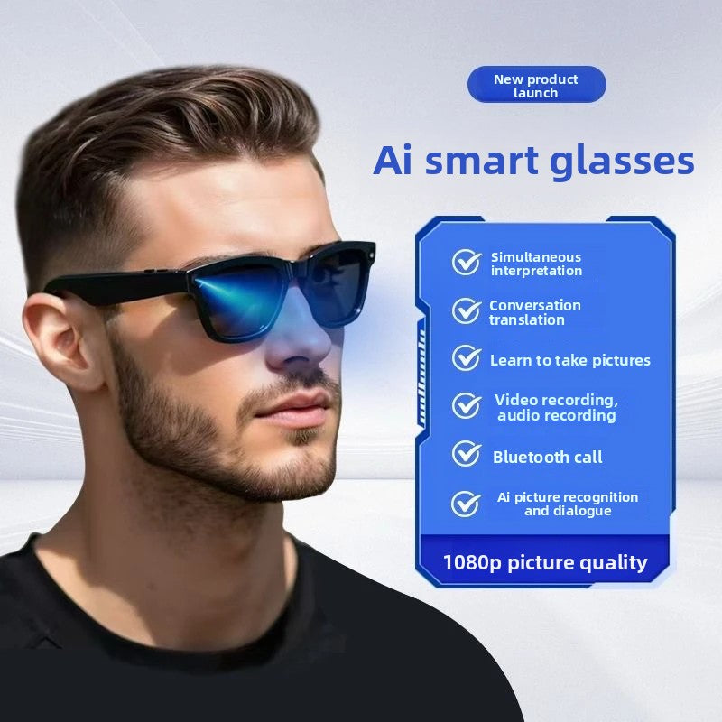 AI Smart Glasses with Camera and Bluetooth