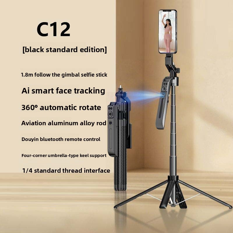 AI Tracking Phone Gimbal with Extendable Selfie Stick