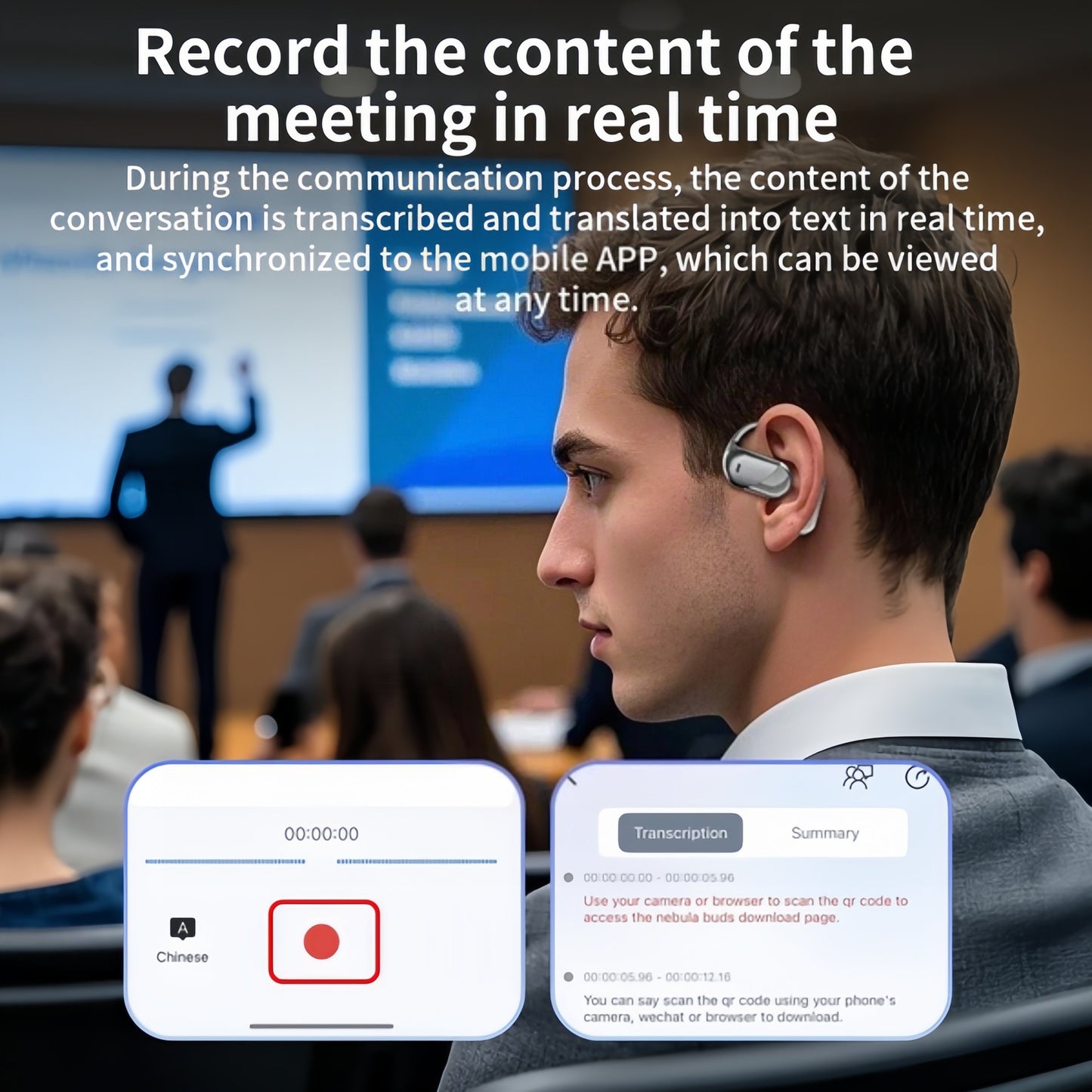 AI Translation Bluetooth Earphones with Heavy Bass