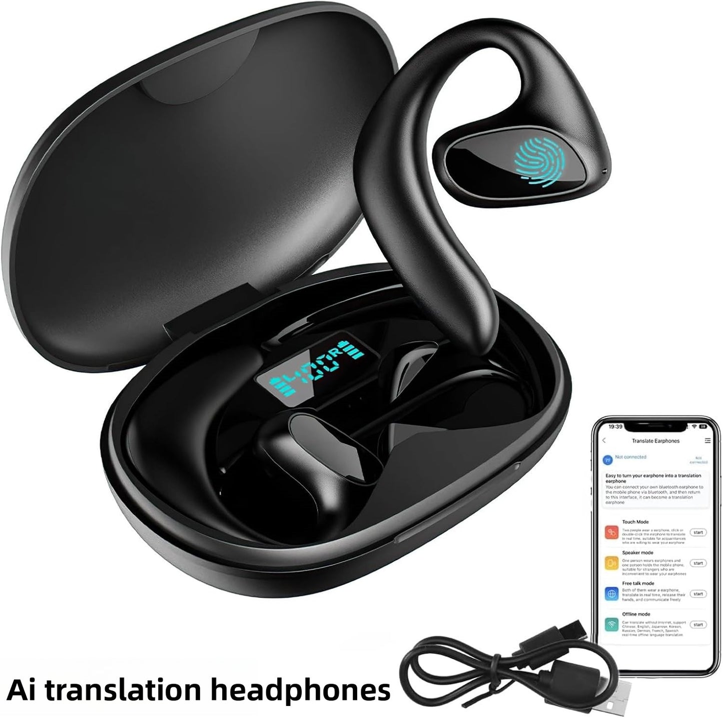 AI Translation Bluetooth Earphones with Heavy Bass