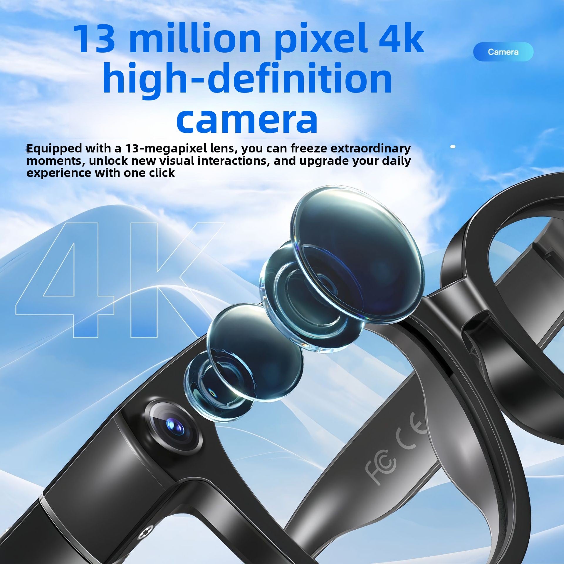 AI Translation Smart Glasses with Camera Bluetooth