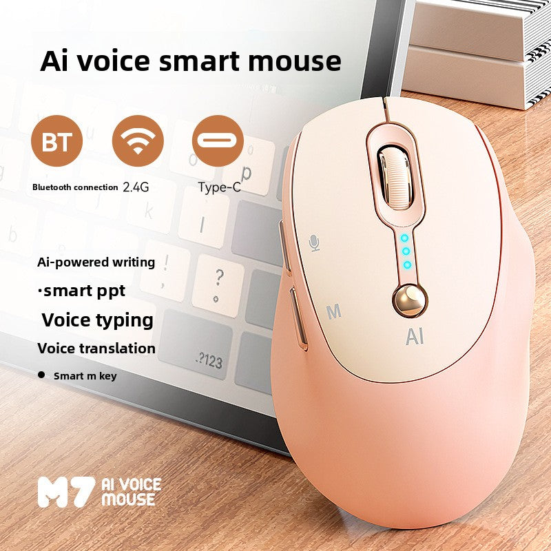 AI Voice Translation Wireless Mouse with Power Display