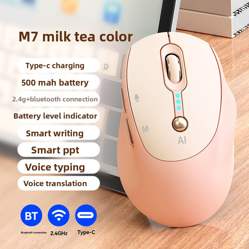 AI Voice Translation Wireless Mouse with Power Display