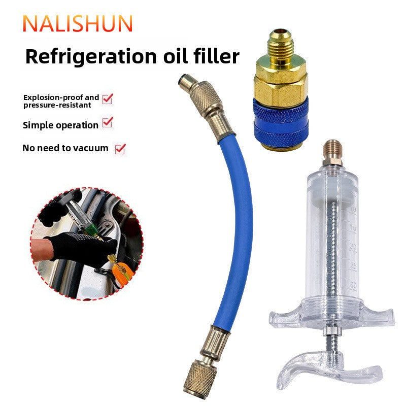 Air-conditioning vehicle air conditioning system oiling tool
