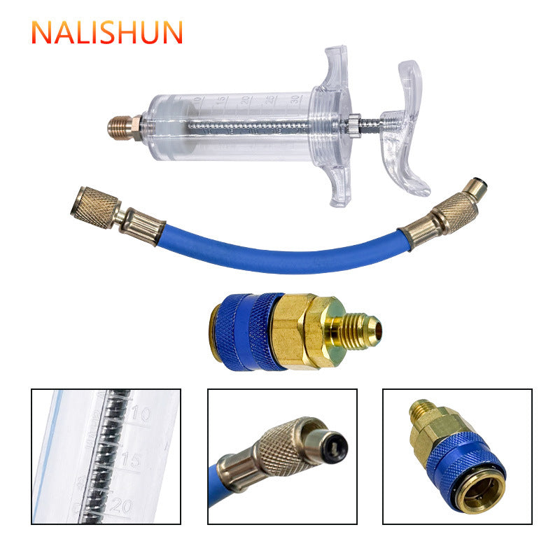 Air-conditioning vehicle air conditioning system oiling tool