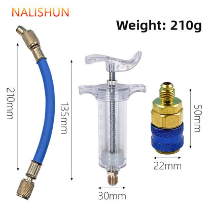 Air-conditioning vehicle air conditioning system oiling tool
