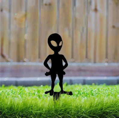Alien Themed Metal Garden Decor