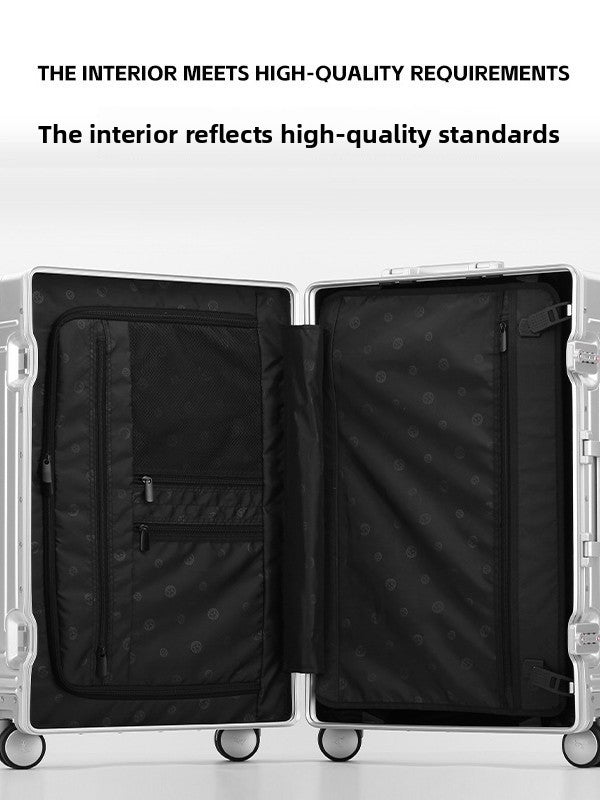 All-Aluminum-Magnesium Alloy Telescopic Handle Luggage with 360-Degree Swivel Wheels