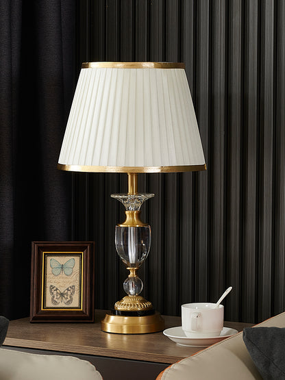All-copper luxury crystal desk lamp