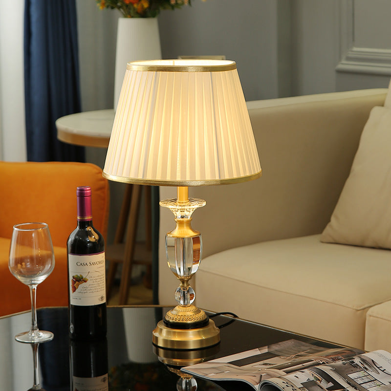 All-copper luxury crystal desk lamp