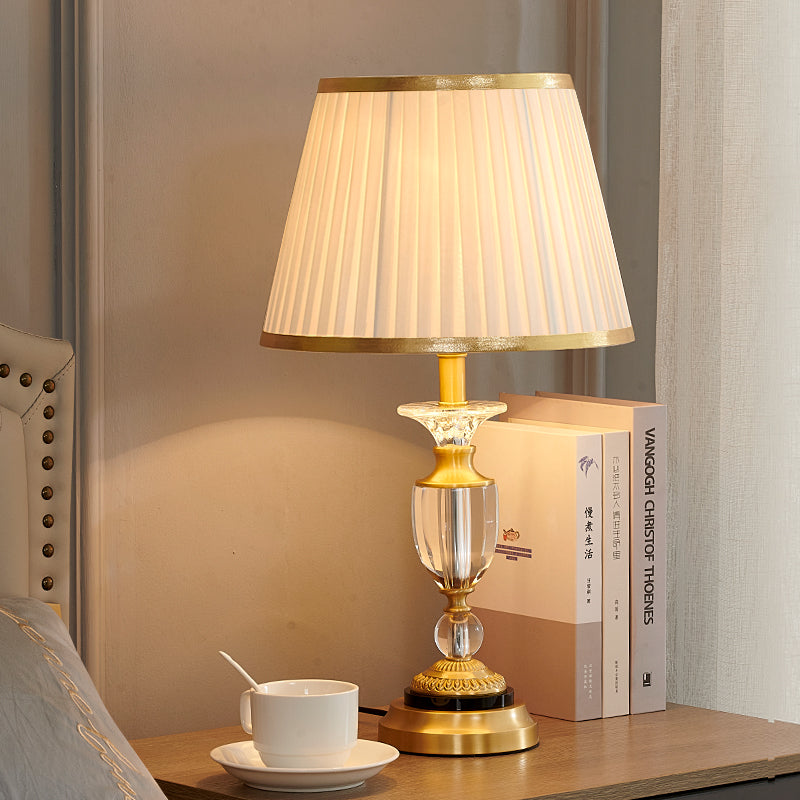 All-copper luxury crystal desk lamp