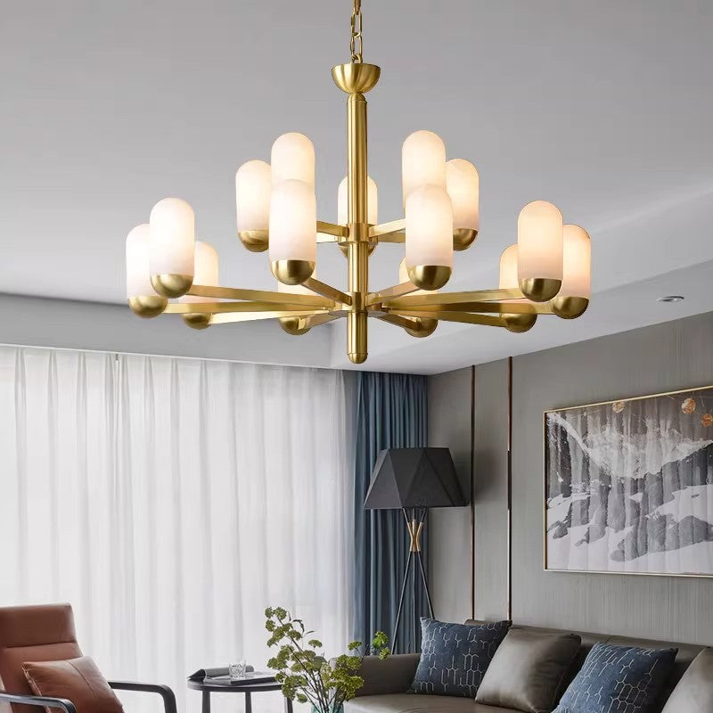 All-Copper Marble Living Room Chandelier