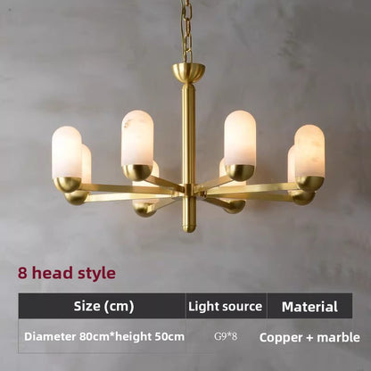 All-Copper Marble Living Room Chandelier