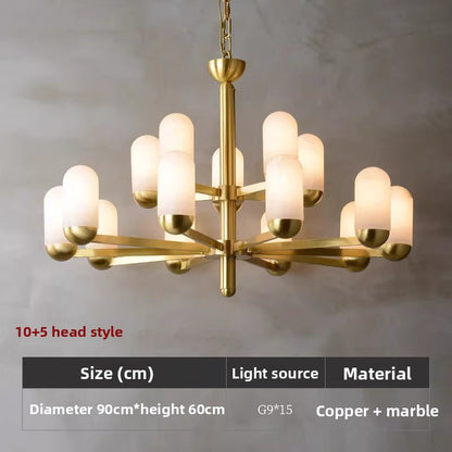 All-Copper Marble Living Room Chandelier