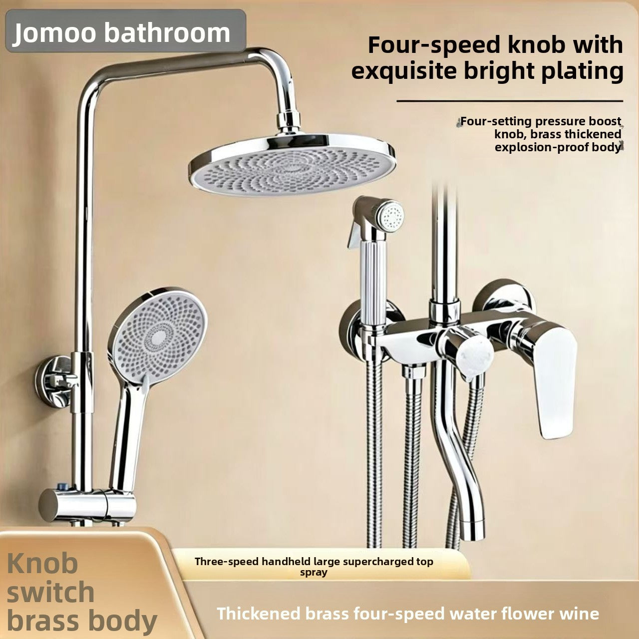 All-Copper Shower Set with Multiple Spray Modes
