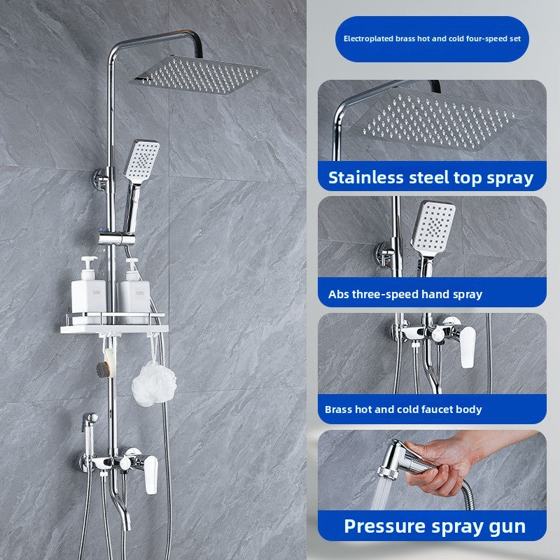 All-Copper Shower Set with Multiple Spray Modes