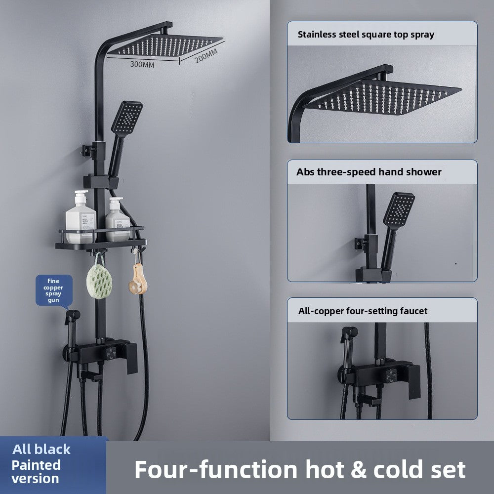 All-Copper Shower Set with Multiple Spray Modes