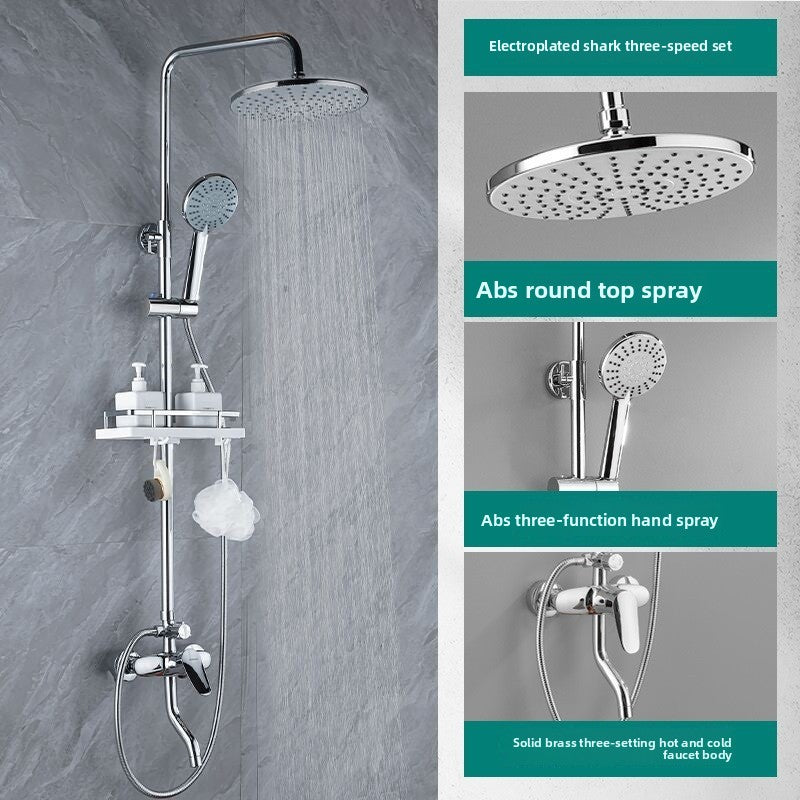 All-Copper Shower Set with Multiple Spray Modes