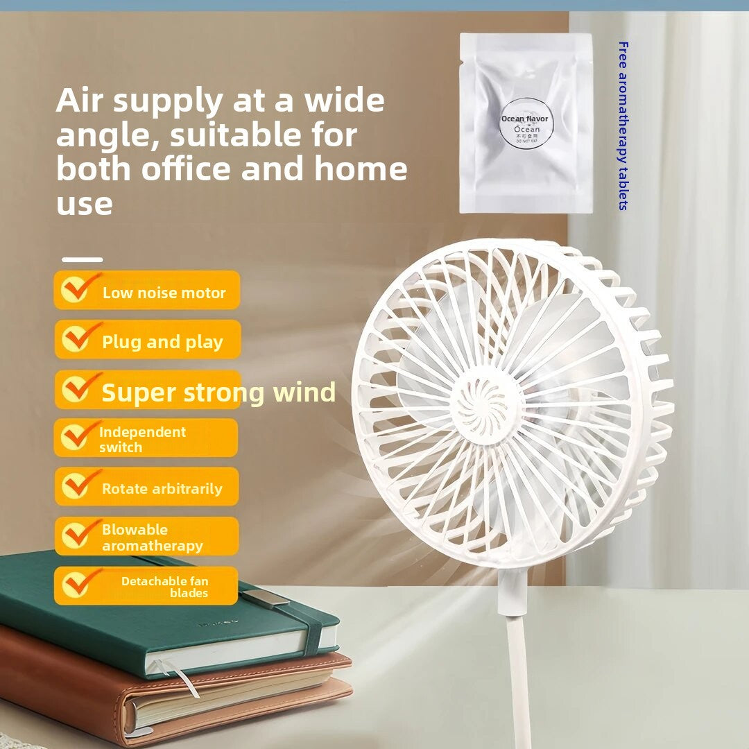 All-in-one aromatherapy three-plug small fan
