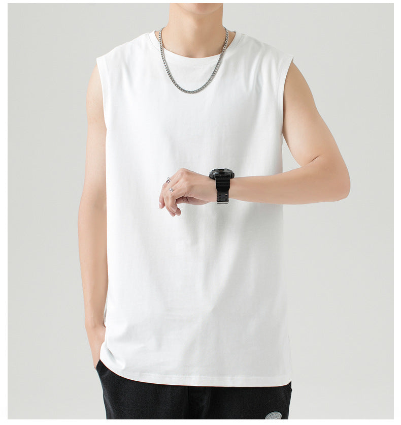 All-match pure cotton white vest