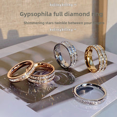 Silver single layer Diamond Ring