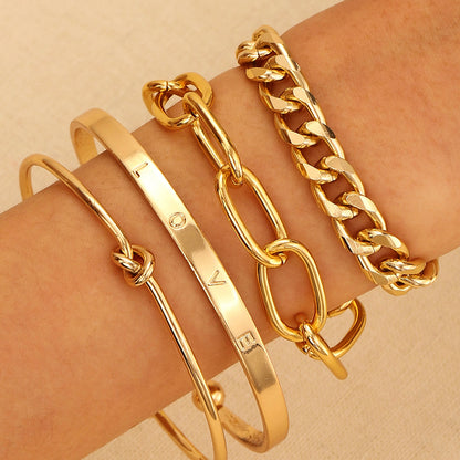 alloy bracelets set