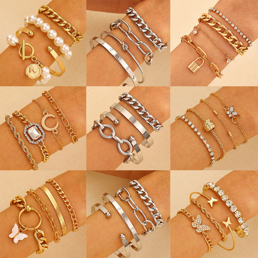 alloy bracelets set