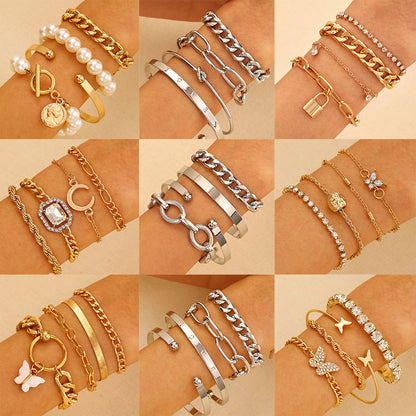 alloy bracelets set