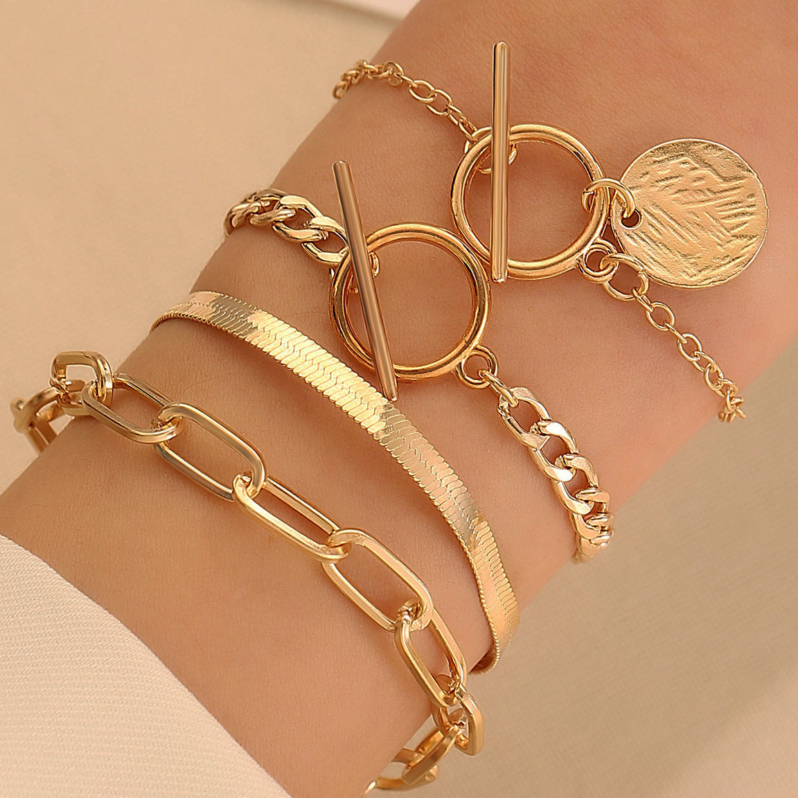 alloy bracelets set