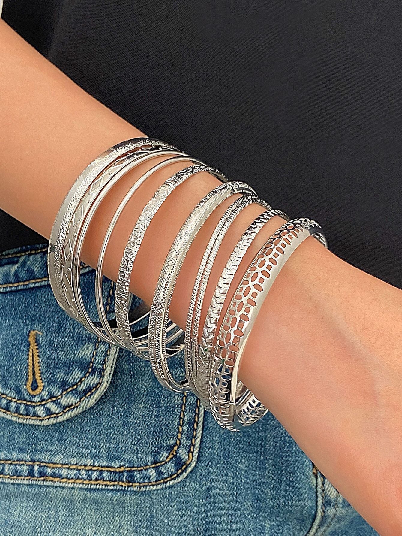 alloy bracelets set