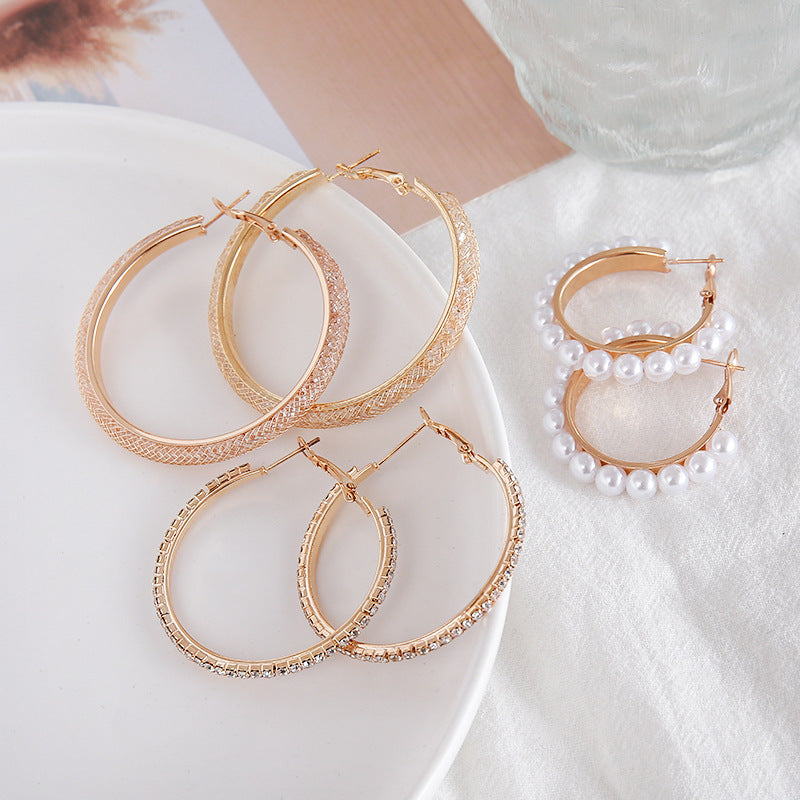 Alloy Earrings Round