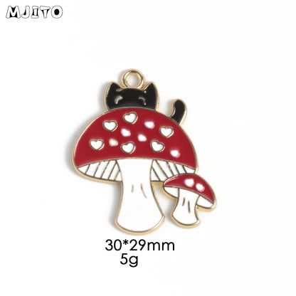 Alloy Mushroom Pendant Charm for Jewelry Making
