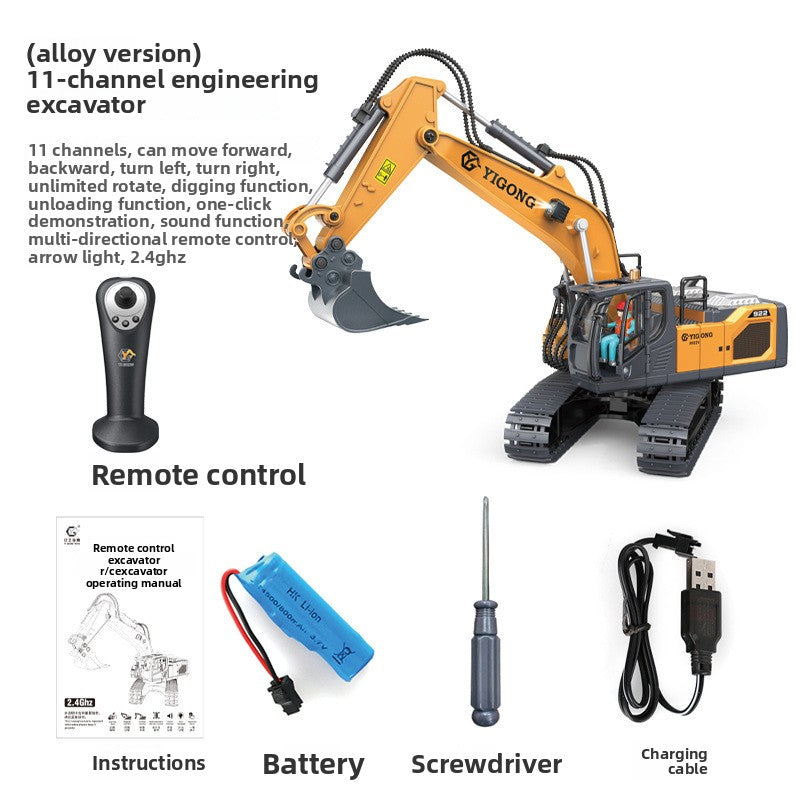 Alloy remote-controlled vehicle excavator