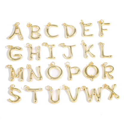 Alphabet Letter Gold Plated Pendant Necklace
