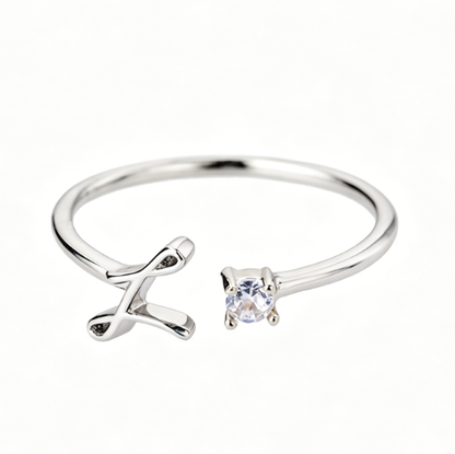 Alphabet Letter Ring Gold Plated Zinc Alloy Jewelry